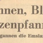 Zeitungsschlagzeile: Bierbrunnen, Blasmusik, Buchweizenpfannkuchen – Emsland-Osnabrück-Tage beginnen auch in Meppen.