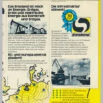Werbebroschüre zeigt Ölpumpen, Europakarte und Seehafen Papenburg zur Vermarktung des Emslandes als Wirtschaftsstandort.