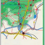 Farbige Regionalstraßenkarte zeigt Verkehrsnetz um Osnabrück und Emsland mit Autobahnen, Bundesstraßen und Wasserstraßen.