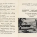 Zweiseitiges Programm des 40. Niedersachsentags 1959 in Nordhorn mit Foto des Hauses der Kunst.