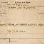 Historisches Telegramm der Deutschen Post vom 5. Mai 1950 mit der Nachricht über die einstimmige Annahme des Emslandplans im Bundestag.