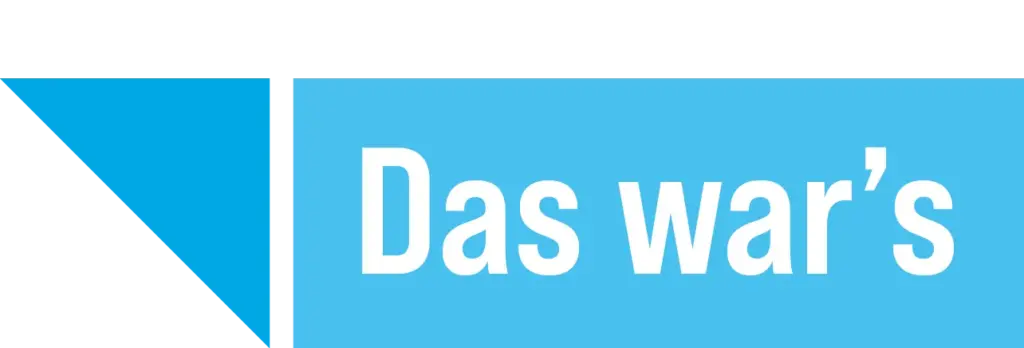 Grafik mit der Aufschrift "Das war's"